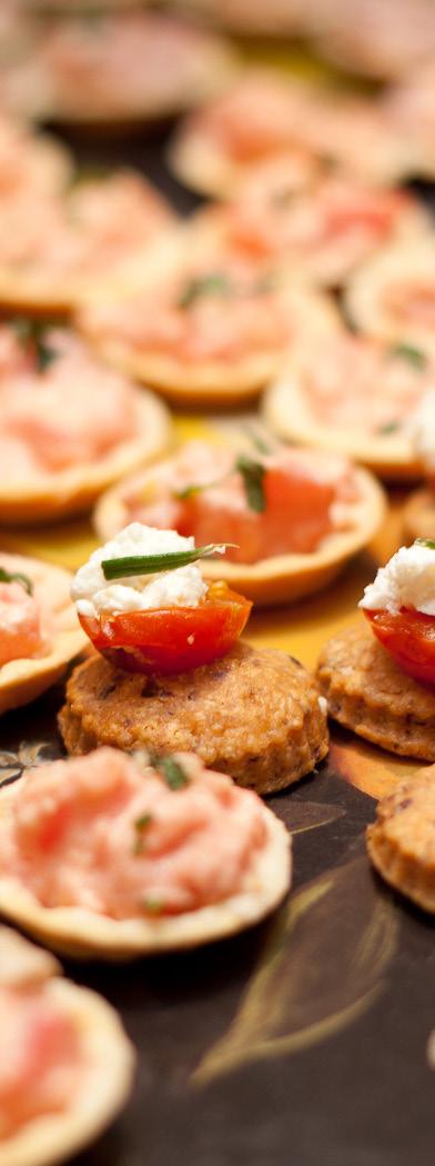 CANAPES SUBJECT TO AVAILABILITY. MINIMUM OF 50 PER CHOICE REQUIRED GRAZING TABLE COLD Smoked salmon & cream cheese, on a potato rosti.5 HOT Filet mignon with micro cress & horseradish cream.