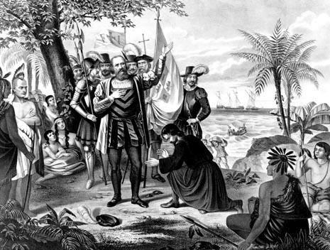 Columbus and his crew arrived in the New World, probably in the Bahamas.
