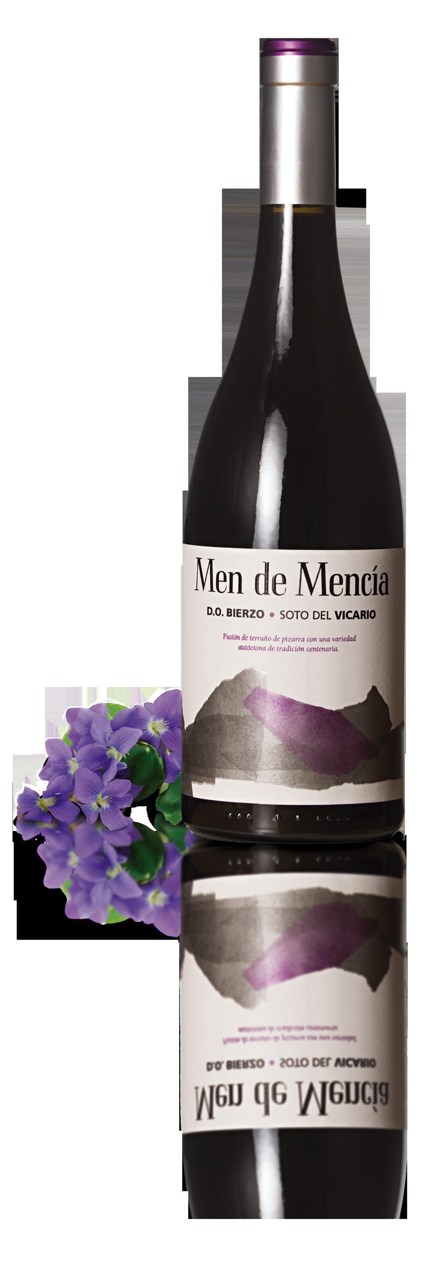 D.O. BIERZO MEN DE MENCIA (100% Mencia) Grapes harvested on the 27th, 28th and 29th of September and the 3rd and 4th of October, 2012. Red wine produced from 100% Mencia grapes.