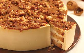 38 oz - 96 g 8 hours in the refrigerator CARAMEL APPLE WALNUT CAKE Layers of apple cake studded with walnuts, filled and iced with caramel cream,