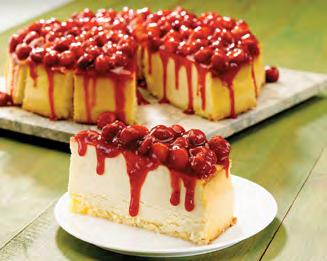27 oz - 178 g 18 hours in the refrigerator RASPBERRY CHEESECAKE A sponge cake base, New York style cheesecake topped with raspberry