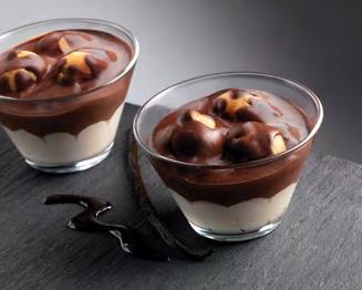 52 oz - 100 g 6 hours in the refrigerator 2 days in the refrigerator CHOCOLATE MOUSSE GLASS Rich chocolate mousse with a heart of