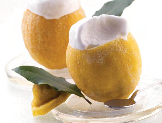 LEMON RIPIENO A refreshing lemon sorbetto made with lemons from Sicily, served in the natural fruit shell.