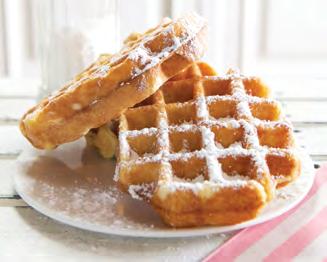 WAFFLE A thick, fluffy Belgian waffle studded with sugar crystals. ITEM CODE: 2357 40 Servings/case NET WT. 7 lbs 15 oz - 3.6 kg NET WT./Serving 3.