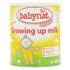 Babynat Growing up Milk uses a cartoon image of a child Holle Growing Up Milk uses an image of grazing cows 1b.