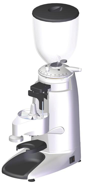 If the automatic stop option is incorporated, the grinder will stop grinding when the dispenser reaches the maximum level, and will restart after 8 portions of coffee have been served, grinding again