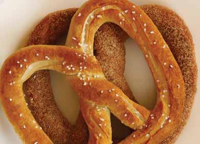 frozen soft pretzels; salt, cinnamon sugar. 20 oz. 32 oz.