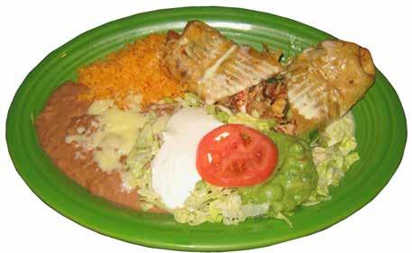 Served with rice and beans, lettuce sour cream, guacamole and a slice of tomato. Vallarta Special 8.