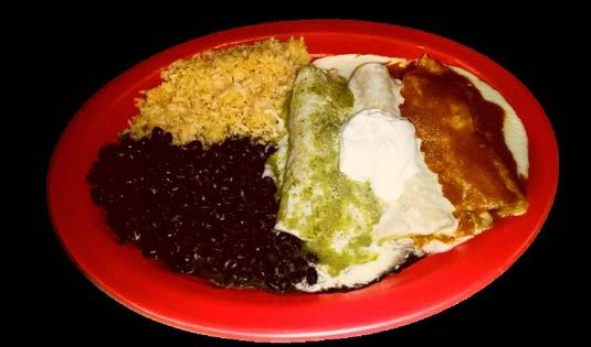 50 Pollo Ranchero Grilled chicken breast topped with cheese & our specialty red sauce. Served with rice & guacamole salad. 12.