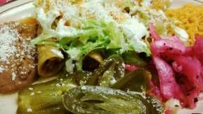 99 Bardigiano Camarones Taquitos Mexicanos TLAQUEPAQUE $ 8.99 Fresh shrimp cooked in butter with pineapple onions, served with rice, salad, Pico de Gallo, guacamole and tortillas.