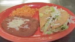 Combinations 1. Two beef tacos, rice & beans. $8.25 2. Chalupa, burrito & beans $8.25 3. Enchilada, tamal, rice & beans $8.25 4. Enchilada, chile relleno, rice & beans $8.25 5.