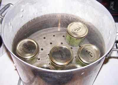 Step 10 - Boil the jars in the canner Put them in the canner and keep them covered with at least 1 inch of water. Keep the water boiling.