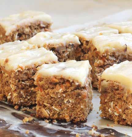 Carrot & Walnut Slice with Maple Cream Icing SerVES 28 Pumpkin, Ginger & Maple Scones SerVES 16 A healthier version of the scone made famous in the 70 s by Flo Bjelke-Petersen.