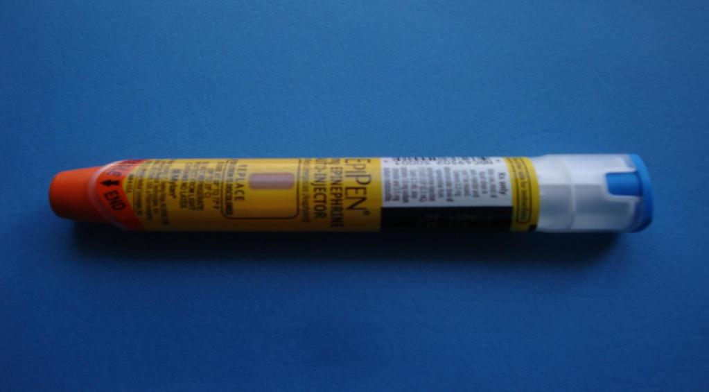 EpiPen Orange tip containing needle Blue safety release cap