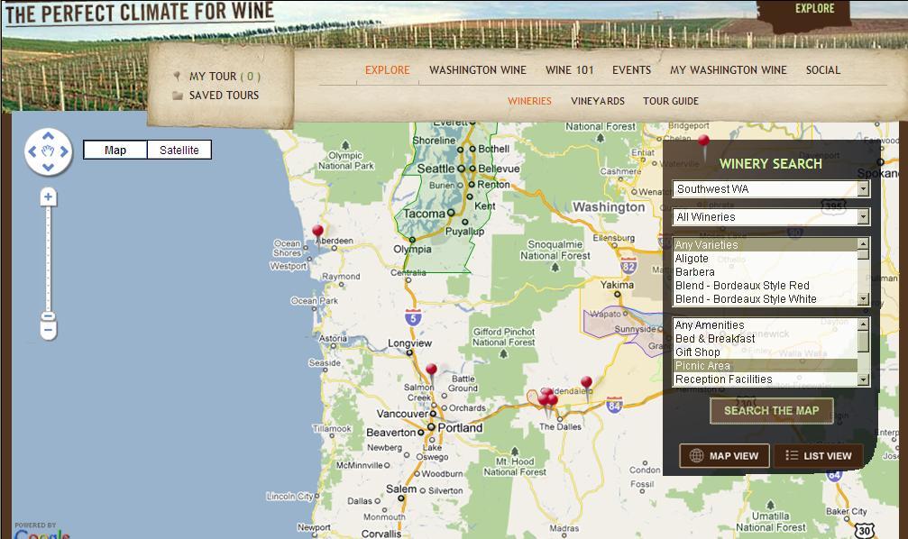 EXHIBIT 5 Washington State Search Results SOURCE: http://washingtonwine.org/explore/index.php.