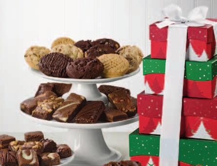 95 CHRISTMAS 4-BOX TOWER (featured) 8 Brownies, 10 Sprites, 12 Morsels, 8 Cookies & 3 Bars - 6 lbs. RC304 $89.