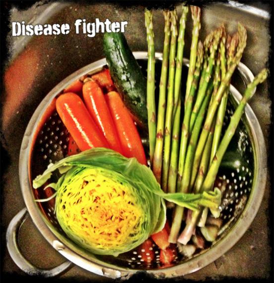 Signature Juice Recipes The Disease Fighter Ingredients Bundle of Asparagus 3 Large Carrots 1 Large Cucumber Half a head of Cabbage Preparation Ready in 10 minutes Serves 1-2 people 285 calories 1.