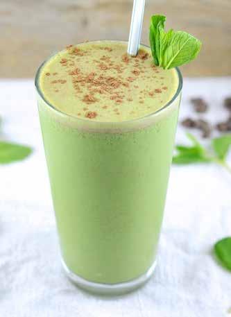 Thin Mint Smoothie 2 cups organic spinach 1 cup almond milk 2 tbsp.