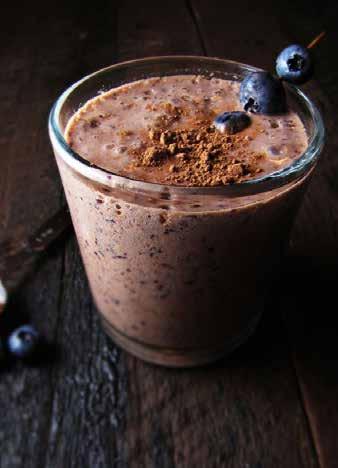 Chocolate Blueberry 2 cups organic spinach 1 cup blueberries,