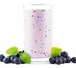 Vanilla Blueberry Smoothie 1 cup skim milk ½ cup vanilla yogurt 1 cup fresh