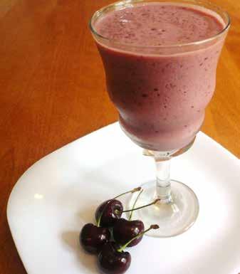 Chocolate Cherry Smoothie ½ cup frozen unsweetened sweet cherries ½ cup non-fat vanilla Greek