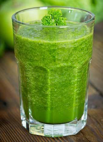 The Green Way 1 cup baby spinach 1 cup cucumber chunks ½ avocado, halved, pitted and peeled 1 large kiwi,