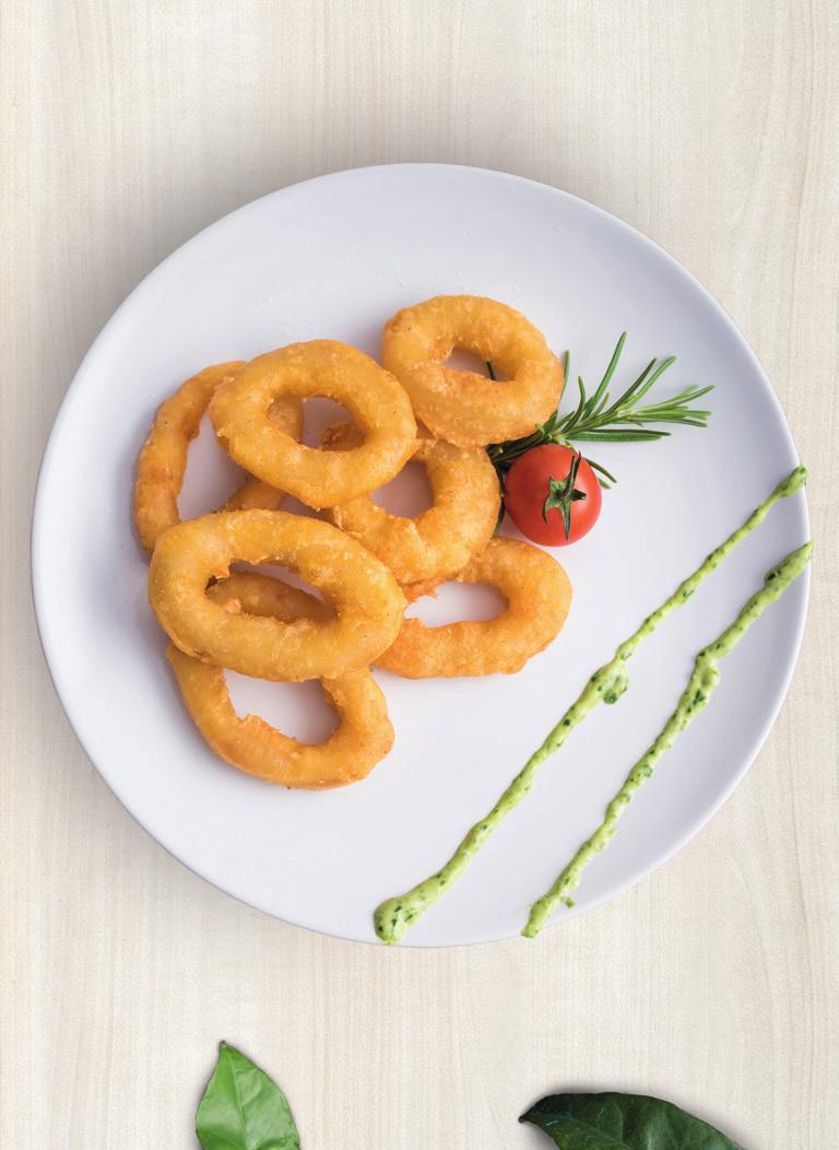 Cephalopods: Battered squid rings Specially selected squid,