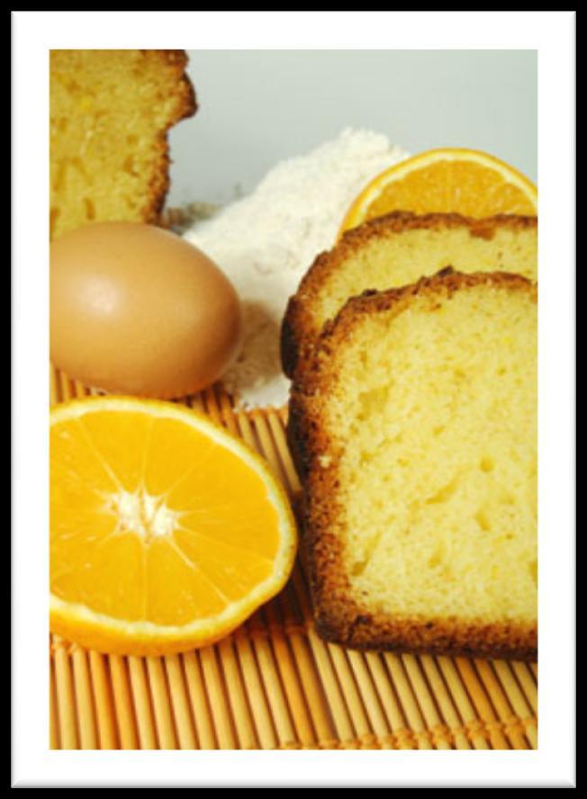 The aroma of buttery pound cake with orange zests, with