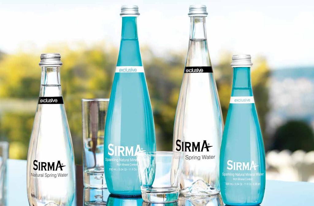 SIRMA EXCLUSIVE Sırma Exclusive Series is specialty design product. There is the all-time taste and naturalness of Sırma Water and Sırma Mineral Water in the 330 and 750 ml bottles.