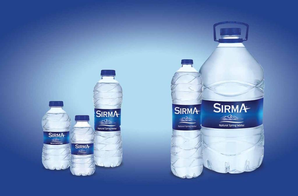 SIRMA NATURAL RESOURCE WATER Sırma Water, in order to respond to different requirements, is offering different size