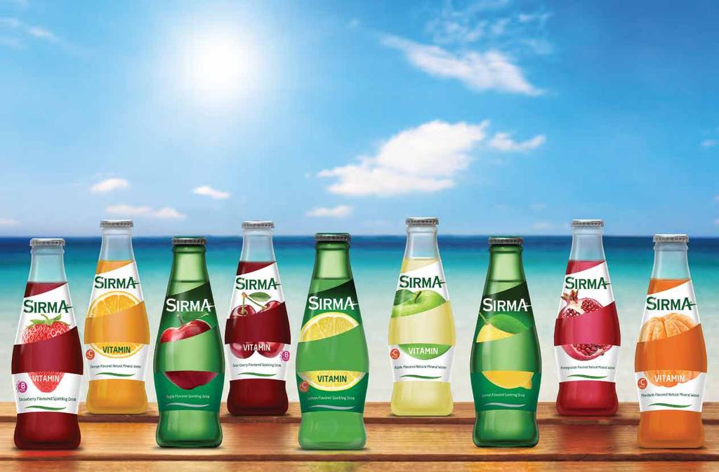 SIRMA FRUITY AND VITAMIN MINERAL WATER Sırma Vitamin Mineral Water is addressing to different tastes with variety of C-Plus Lemon, C-Plus Mandarin, C-Plus Apple,