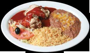 Especialidades de la Casa Served with rice, beans, tortillas and includes your choice of albondigas soup or salad.