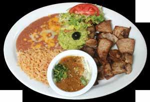 99 A ¼ inch sirloin steak served next to an enchilada with your choice of filling and guacamole.