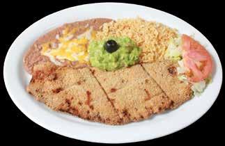Mariachi Special Milanesa de Res... 17.99 Breaded sirloin steak next to a side of guacamole, beans and rice.