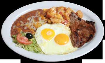 .. 11.99 A 1/4 inch sirloin steak served with two eggs. Pancake Breakfast...10.