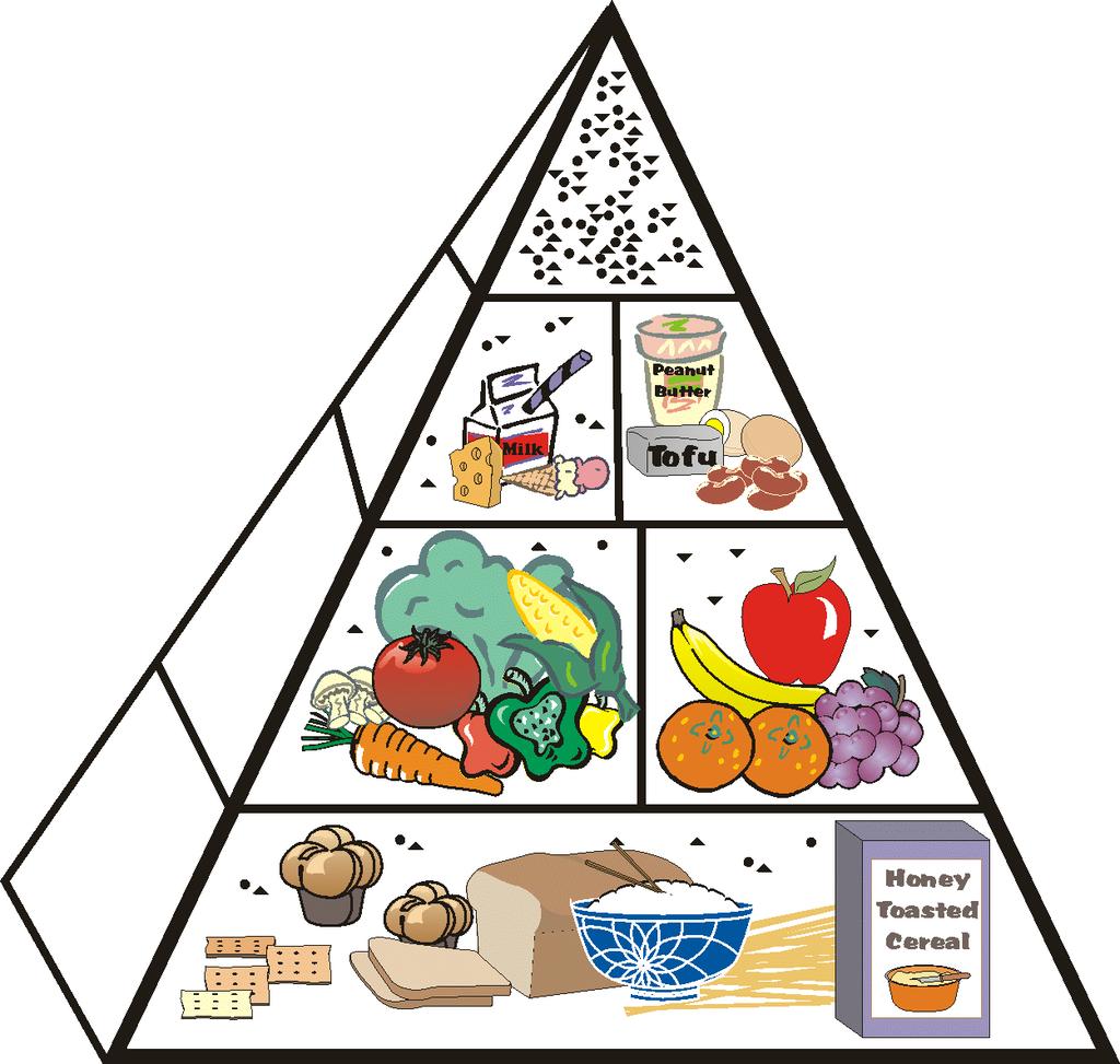 Paraprofessional Update: Vegetarianism Page 5 Food Guide Pyramid for Vegetarians Meal Planning KEY Fat (naturally occurring and added) Sugars (added) These symbols show fat and added sugars in food