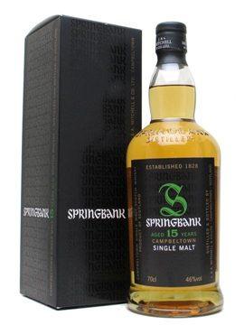 Springbank 15 year-old, 46% abv Springbank Distillery is unique. It is the oldest independent family owned distillery in Scotland.