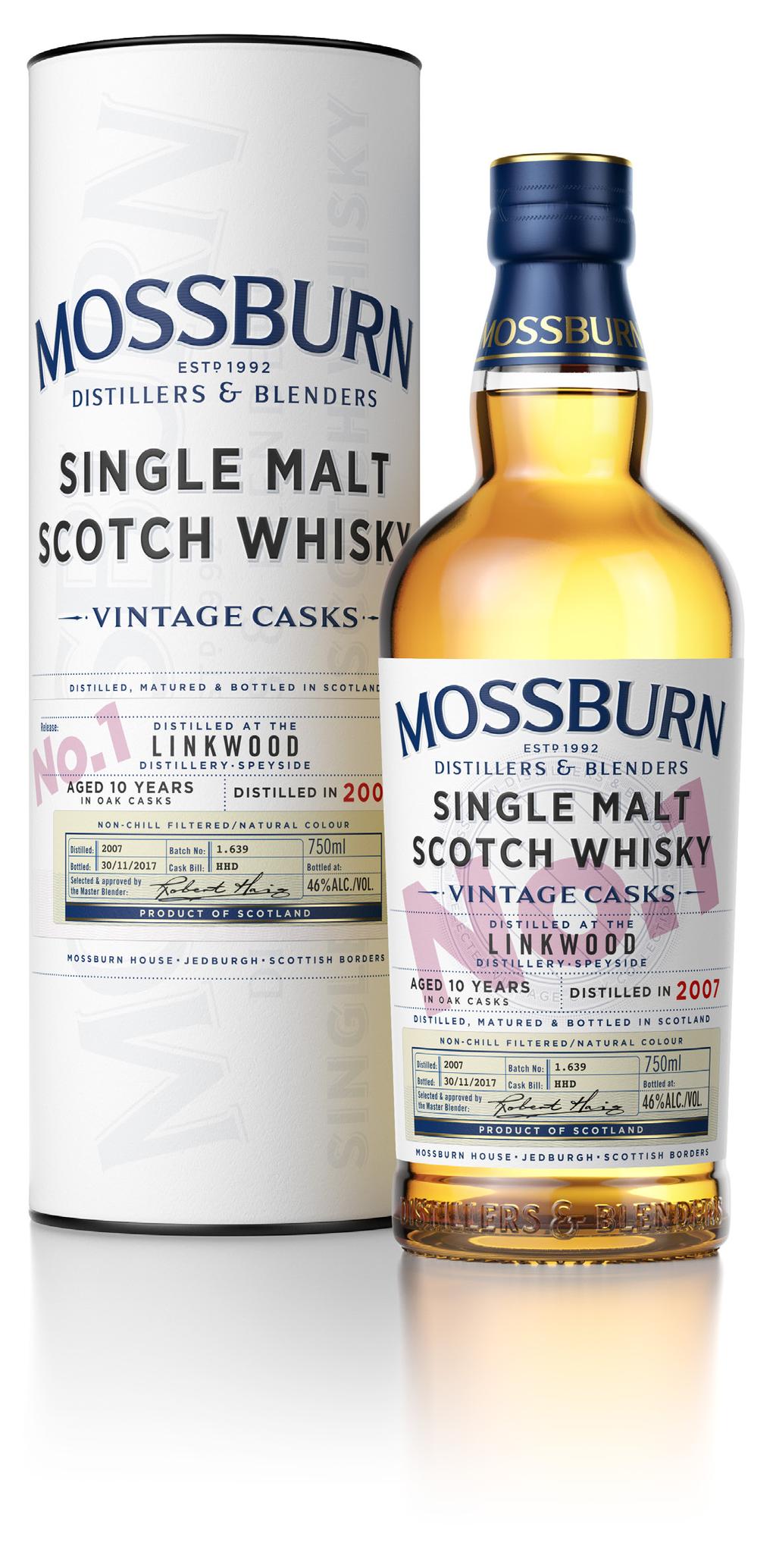 AGED 10 YEARS IN CASK Speyside Single Malt Scotch Whisky UPC 8-10913-03002-1 On the outskirts of the town of Elgin, Linkwood Distillery makes light, delicate, fragrant, Speyside whisky, which has a