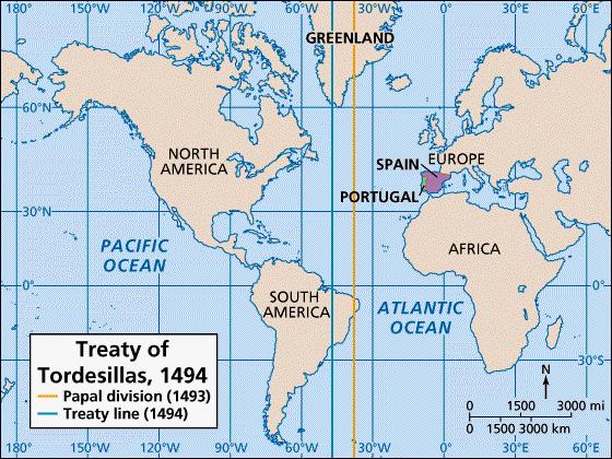 Portuguese in Brazil Treaty of Tordesillas; Portugal claims Brazil Tupian Indians wiped out by disease