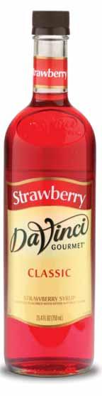 Our Classic Raspberry syrup is Kosher-Pareve certified. 63178 Peach Syrup 4/750 ml $23.95 per cs 63182 Peach Syrup 1/750 ml $6.