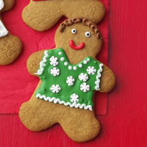 Gingerbread People Recipe 6 tablespoons butter, softened 3/4 cup packed dark brown sugar 1/2 cup molasses 1 egg 2 teaspoons vanilla extract 1 teaspoon grated lemon peel 3 cups all-purpose flour 3