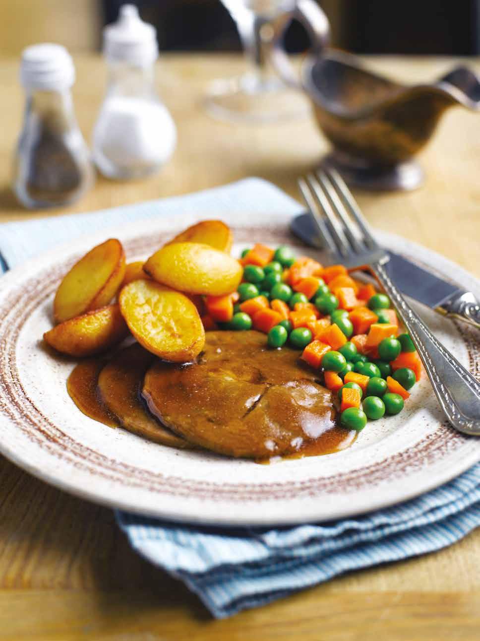 360g 379g 340g 237 239 240 324 Lamb in Gravy Lamb & Vegetable Casserole Lancashire Hotpot Liver & Bacon Casserole Two tender slices of formed lamb in gravy, served with roast potatoes, carrots and