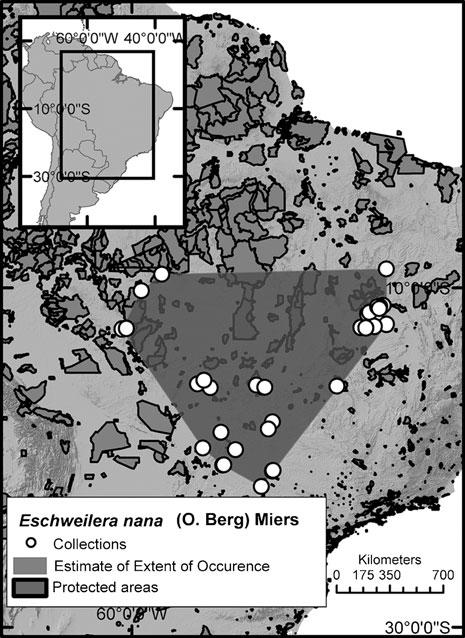 14 Page 10 of 19 KEW BULLETIN (2016) 71: 14 Map 14. Distribution of Eschweilera nana. Map 15. Distribution of Eschweilera ovata. Lecythis lanceolata Poir. (Poiret 1804: 27). EOO: 322,400 km 2.
