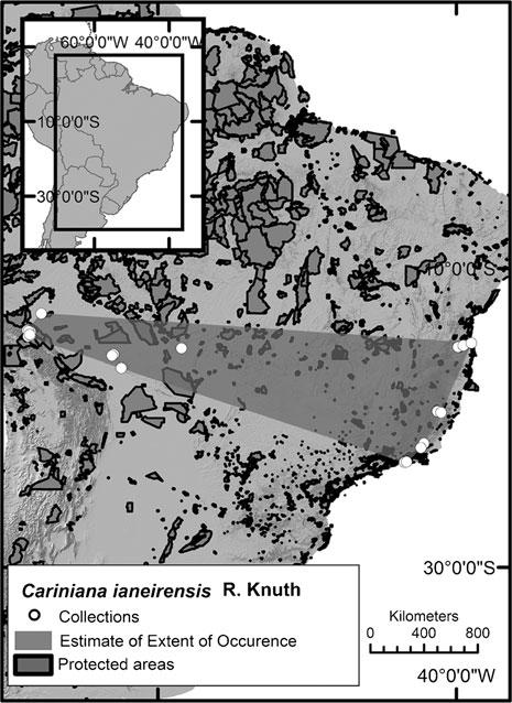Area of occupancy was estimated using the Cartographic method by Conglomerates (CMC) (Hernández & Navarro 2007).