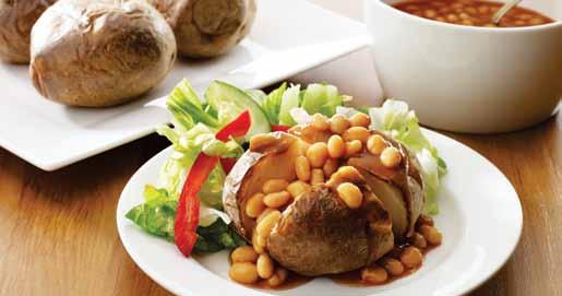 Light meals Baked Potatoes Serves: 4 Preparation time: 5 minutes Cooking time: 55 minutes 4 potatoes, washed 1. Preheat oven to 20
