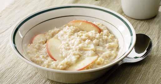 Apple Porridge Breakfast Serves: 4 Preparation time: 5 minutes 2 cups rolled oats 4 cups water 1 large apple, cored and finely sliced low-fat milk, to serve Cooking time: 8 minutes Microwave 1.