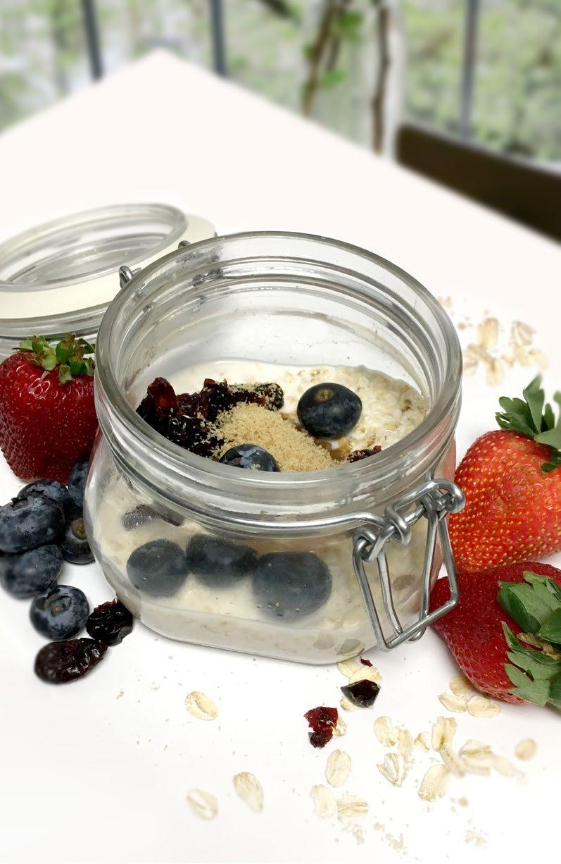 Breakfast Oats Yummy Overnight Oats 1/2 cup oats 1/2 cup almond milk (or milk of choice) Optional Add-ins (see suggestions below): fruit or nut toppings sweeteners nutrient boosters Basic : Put oats