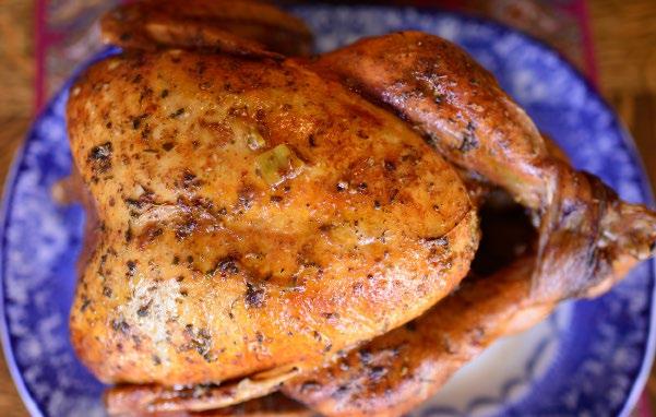 16 ROAST TURKEY Roast Turkey INGREDIENTS 1 Whole Turkey (calculate 1½ to 2 pounds per person) ¾ Cup olive oil (may use more oil if necessary) 1 tsp sage (if using fresh, 6 leaves) 1 Tbsp garlic