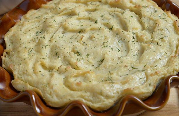 TWICE-BAKED MASHED POTATOES 25 Twice-Baked Mashed Potatoes INGREDIENTS 6 Cups russet potatoes, peeled and cubed or small round red potatoes, cleaned and cubed, not peeled 2 Tbsp salt 4-5 leeks,