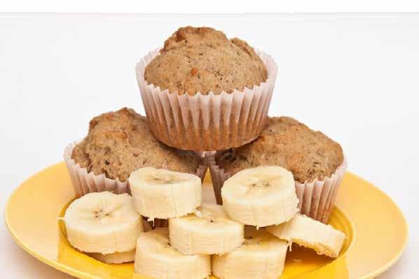 Banana Muffins This recipe is Gluten Free 125.81kcal Fat: 6.2g Protein: 2.5g Carbohydrates: 17.4g Fiber: 0.